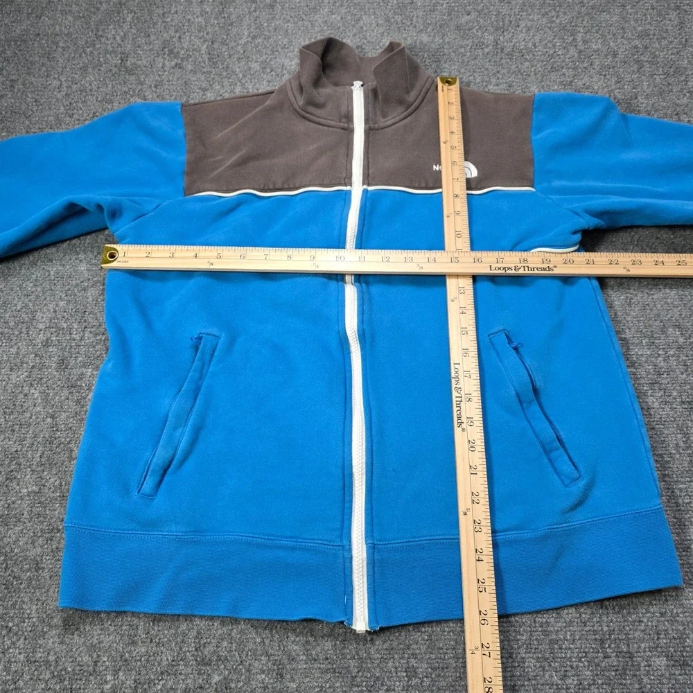 The North Face Mens Blue Brown White Track Jacket Full Zip Size L‎ G Athletic